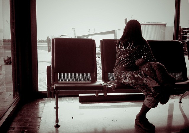 People watching airport